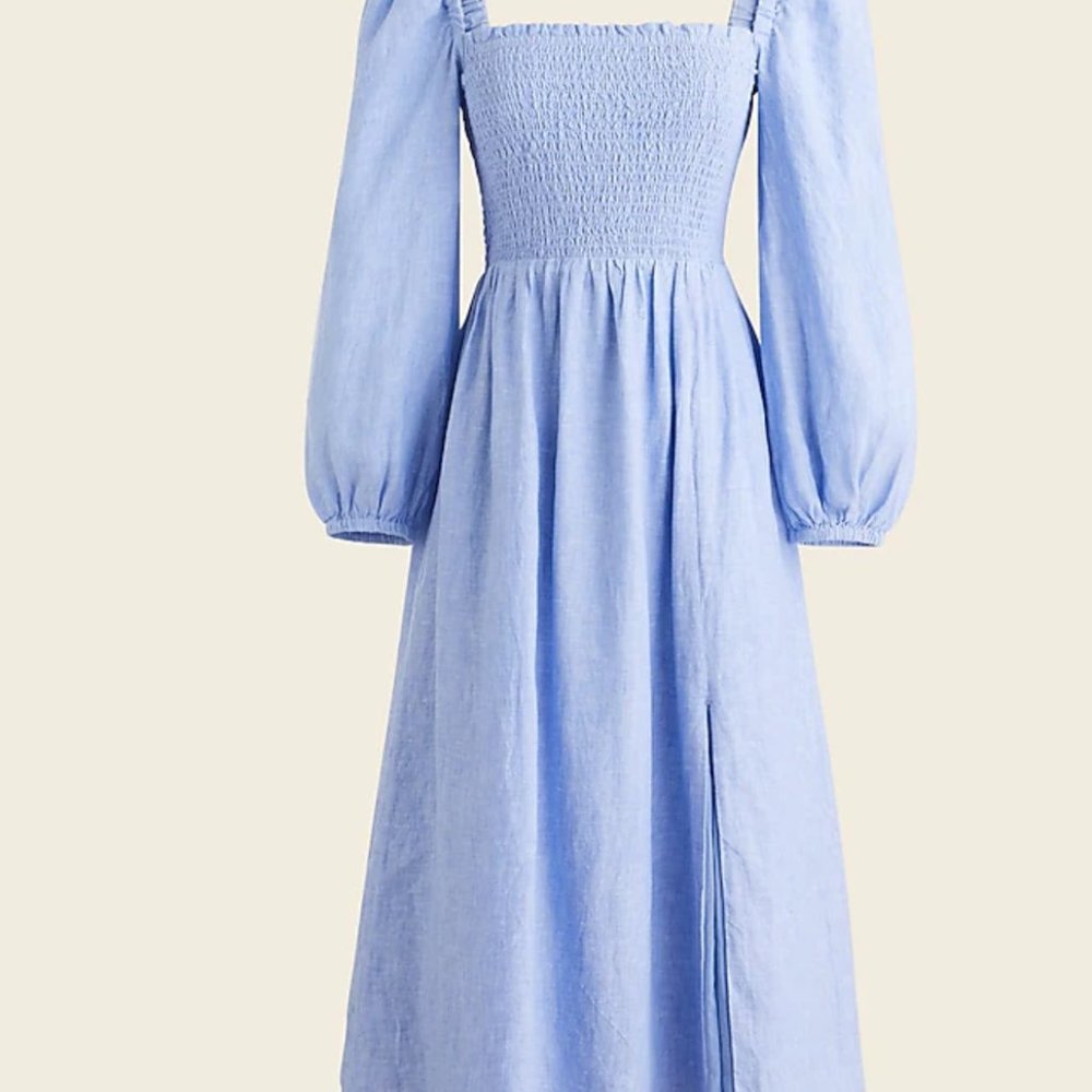 J.Crew Linen Daydream dress, M, French Blue